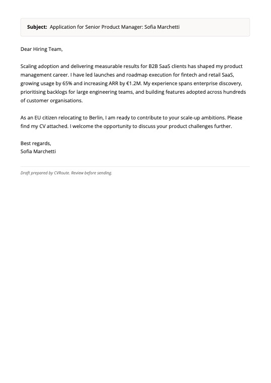 Application email preview