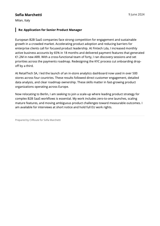 Cover letter preview